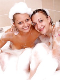 UhTeens presents: Naughty sexy young chicks taking a hot bubble bath together