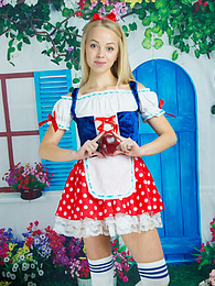 UhTeens presents: This tiny titted blonde beauty has plenty of fun with showing her perfectly round booty and her tiny pair of tits