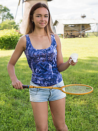 UhTeens presents: This hot busty babe shows every inch of her perfect body in the park with a great smile