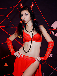 UhTeens presents: Only one look in the eyes of this fantastic slim teen will tell that she is a little devil inside. No further costume is needed.