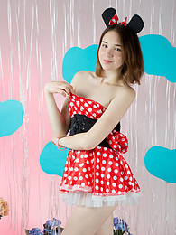 UhTeens presents: Breathtaking slender chick got rid of innocent clothing quickly and spread those smooth legs while showing her moist areas.