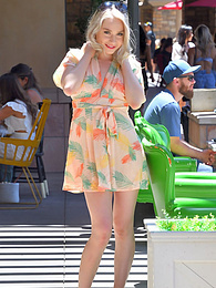 UhTeens presents: Slim american blonde Scarlett Hampton masturbates in a backyard